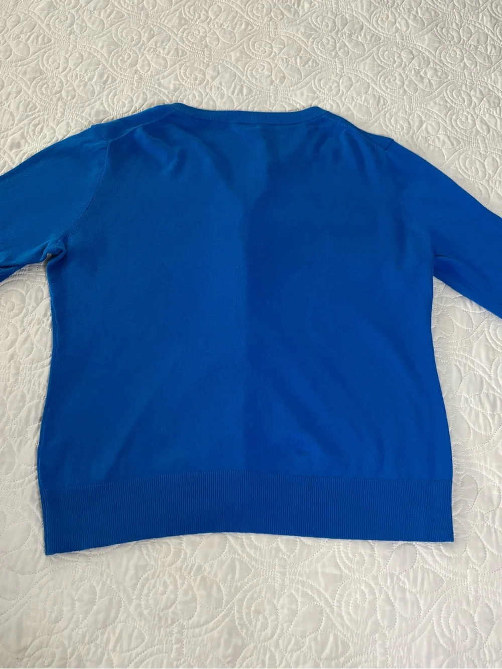 J. Crew Royal Blue Crewneck Button-Front Cardigan